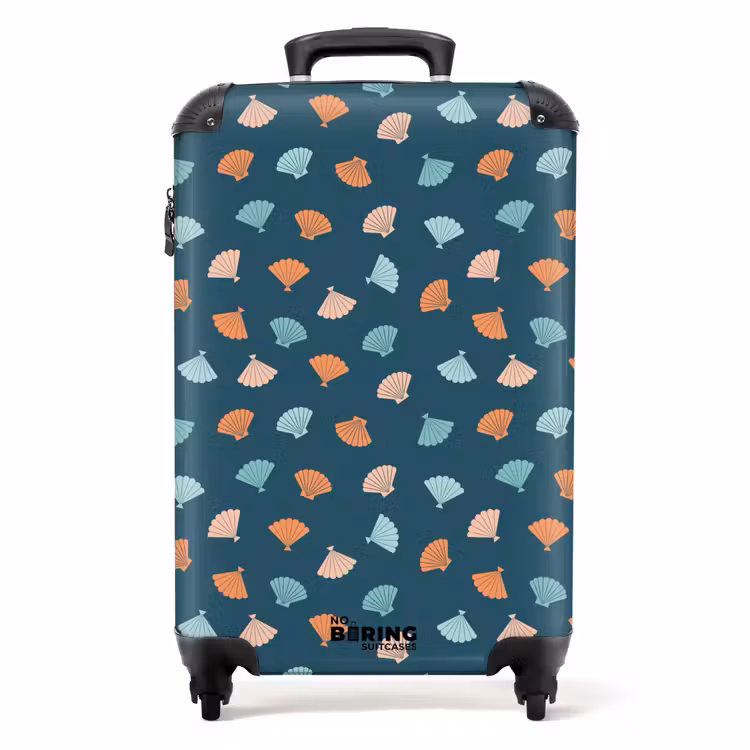 Suitcase - Shells pattern blue orange — 1