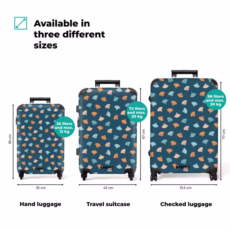 Suitcase - Shells pattern blue orange — 3