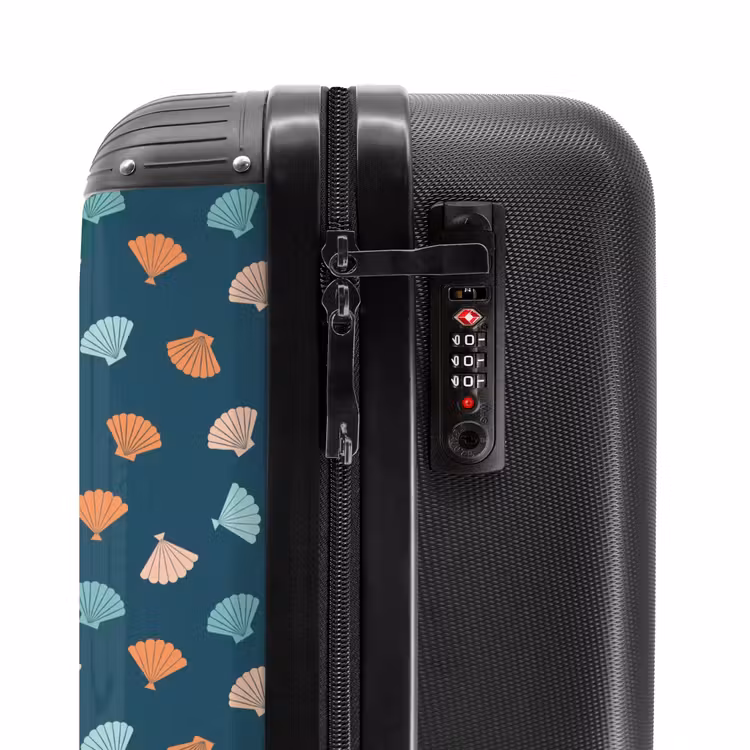Suitcase - Shells pattern blue orange — 6