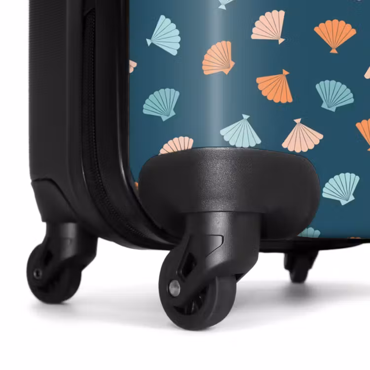 Suitcase - Shells pattern blue orange — 7