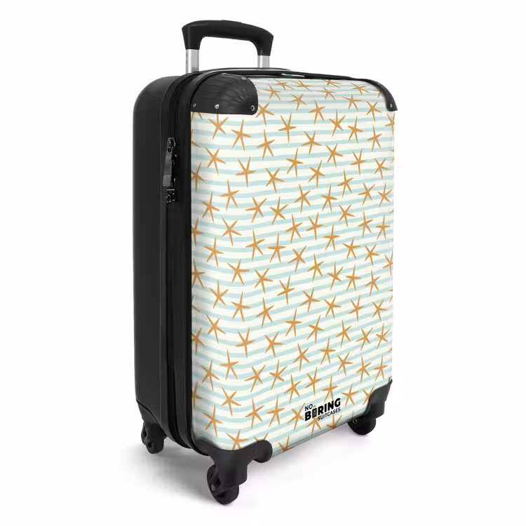 Suitcase - Starfish with stripe pattern blue — 2