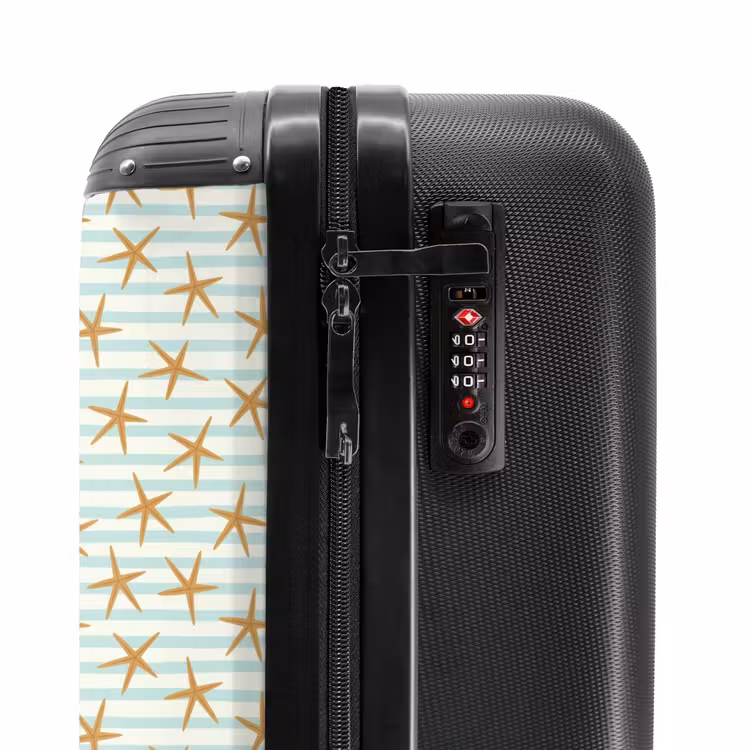 Suitcase - Starfish with stripe pattern blue — 6