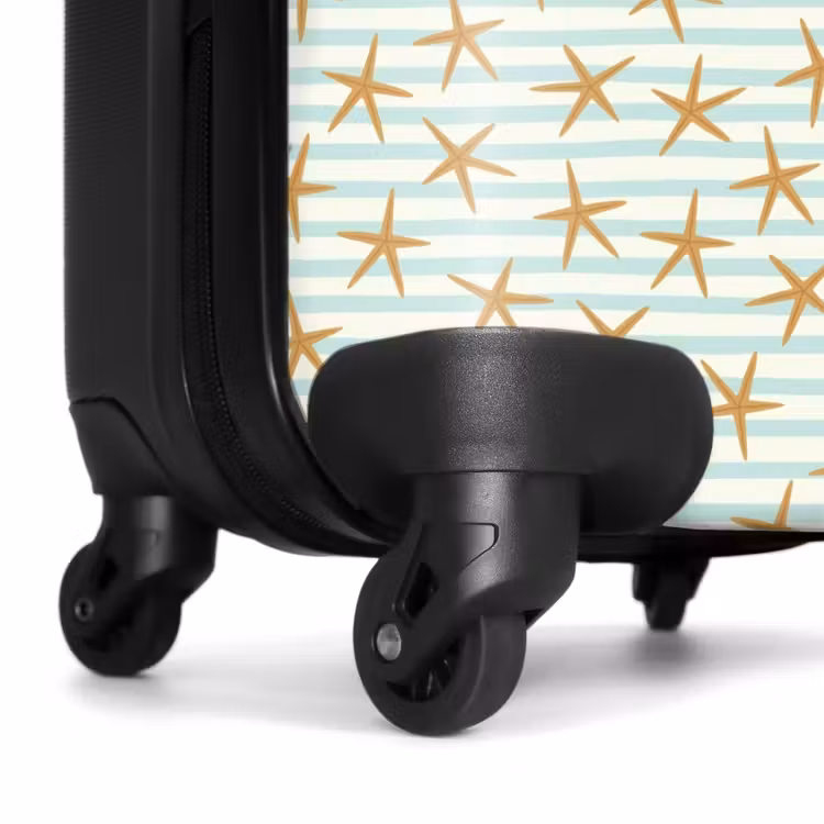 Suitcase - Starfish with stripe pattern blue — 7