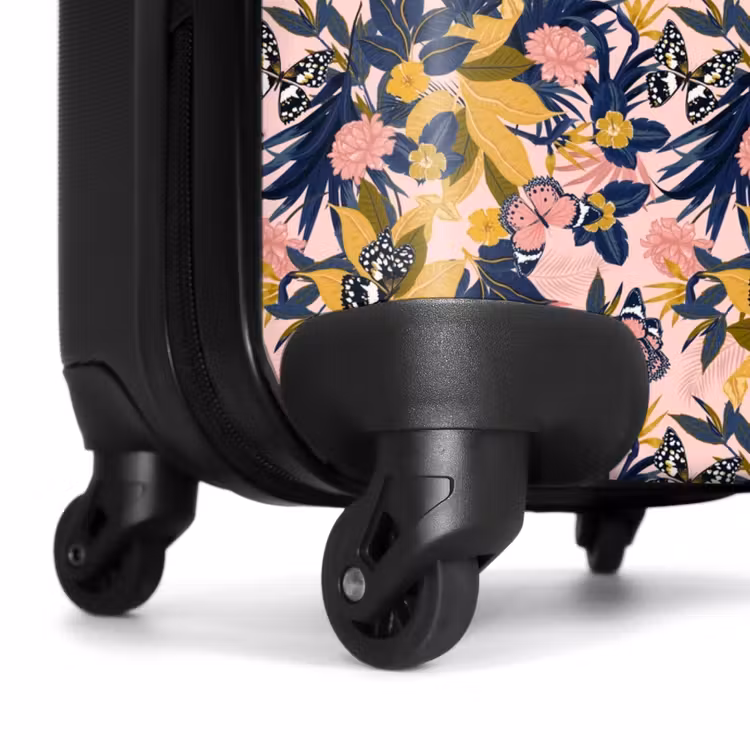 Suitcase - Tropical butterfly pattern blue yellow — 7