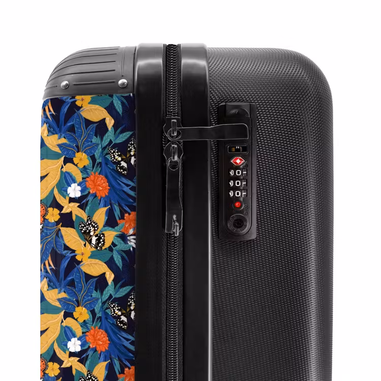 Suitcase - Tropical butterfly pattern dark blue — 6