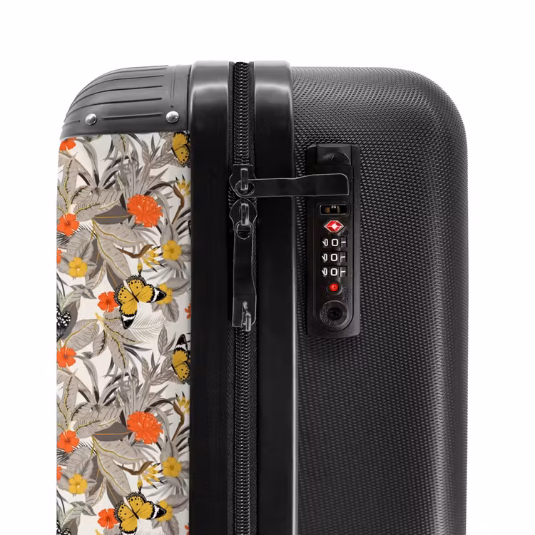 Suitcase - Tropical butterfly pattern orange yellow — 6