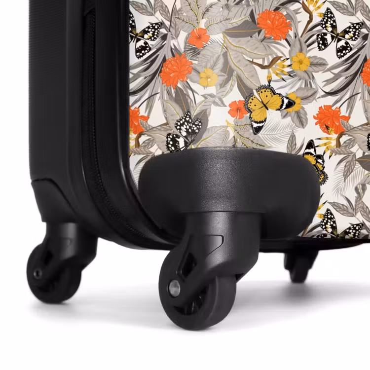 Suitcase - Tropical butterfly pattern orange yellow — 7