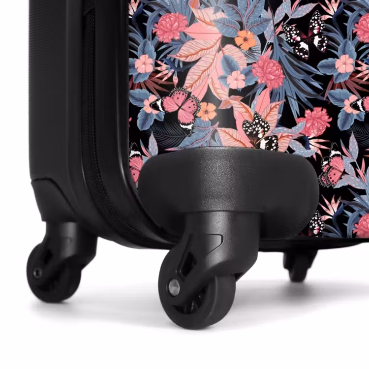 Suitcase - Tropical butterfly pattern pink blue — 7