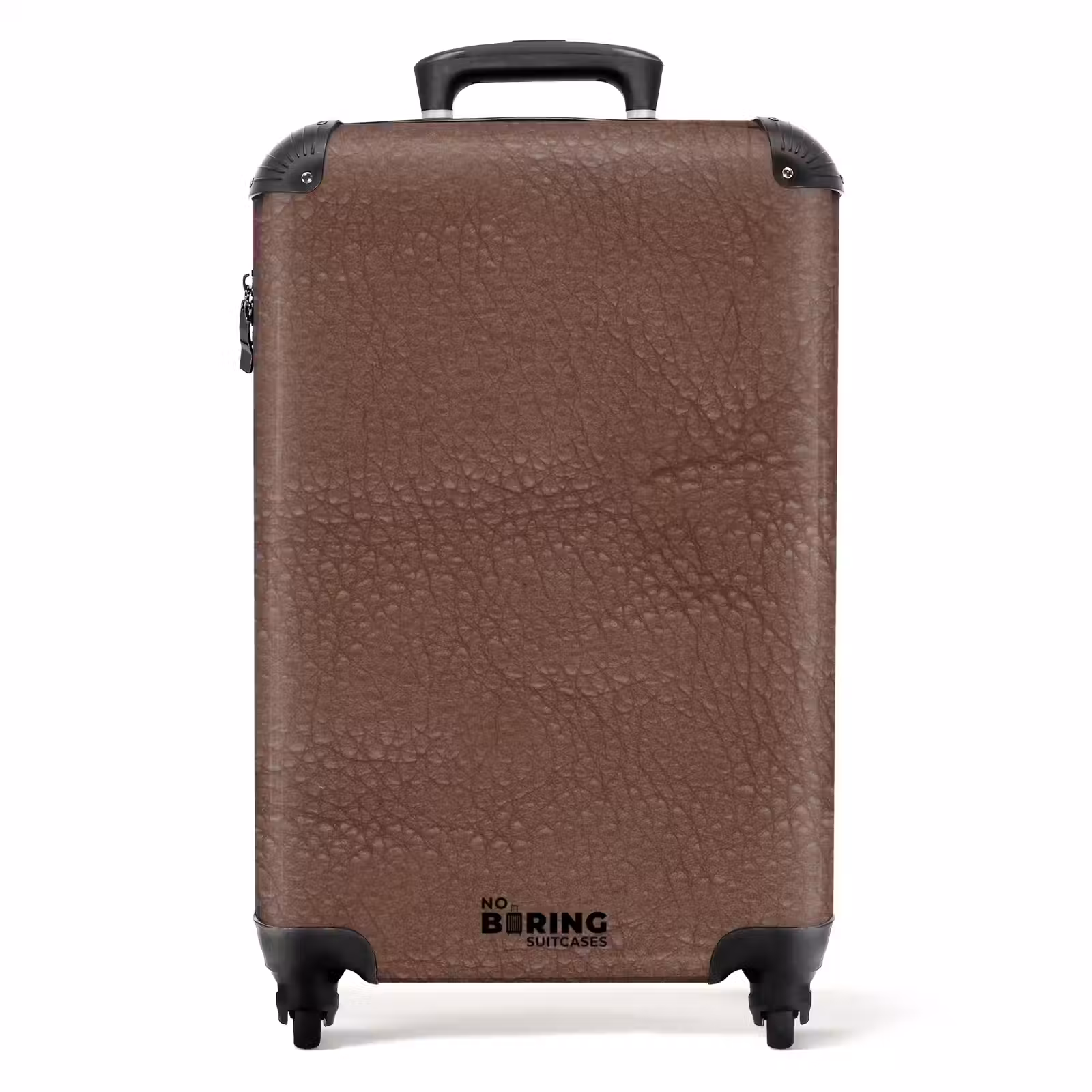 Suitcase - Leather look chestnut brown — 1