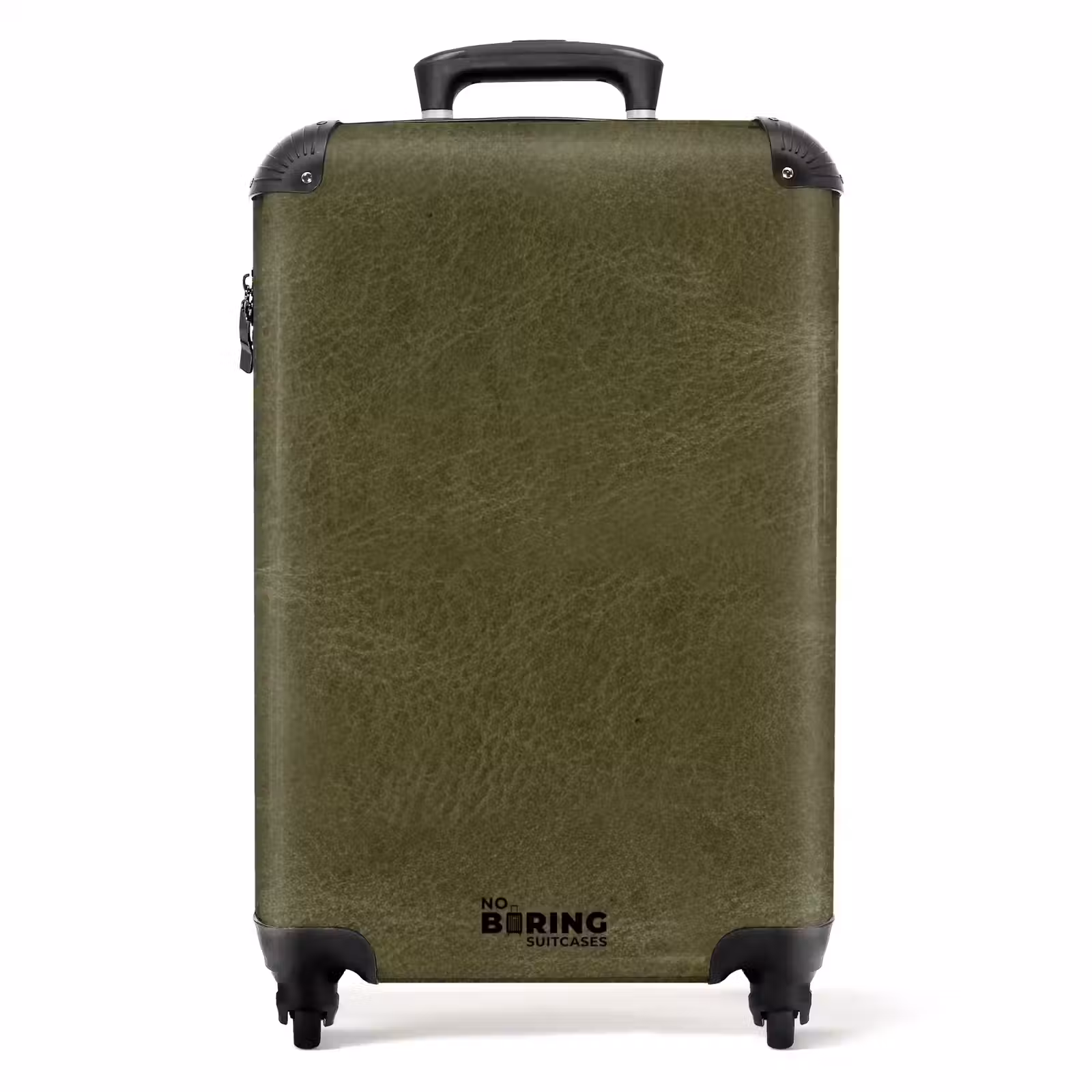 Suitcase - Leather look khaki green — 1