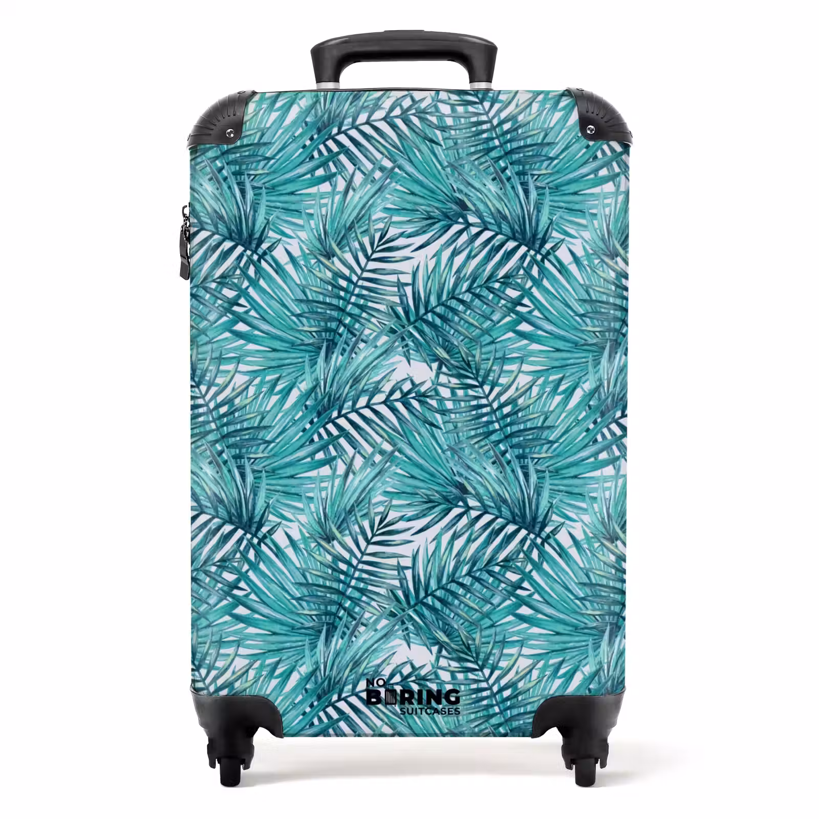 Suitcase - Palm leaves pattern light blue — 1