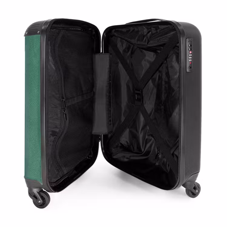 Suitcase - Leather look blue green — 3