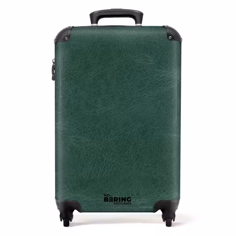 Suitcase - Leather look center green — 1