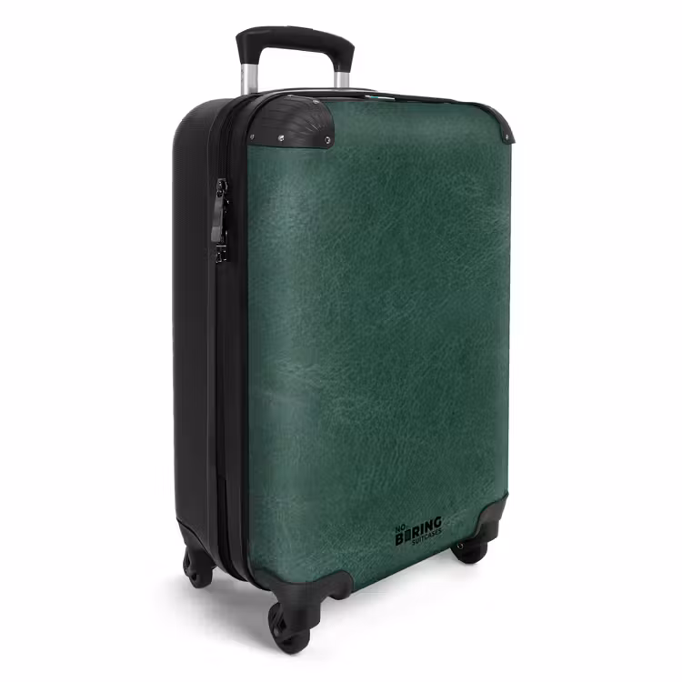 Suitcase - Leather look center green — 4