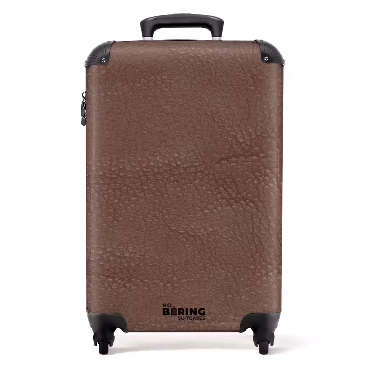 Suitcase - Leather look chestnut brown — 1