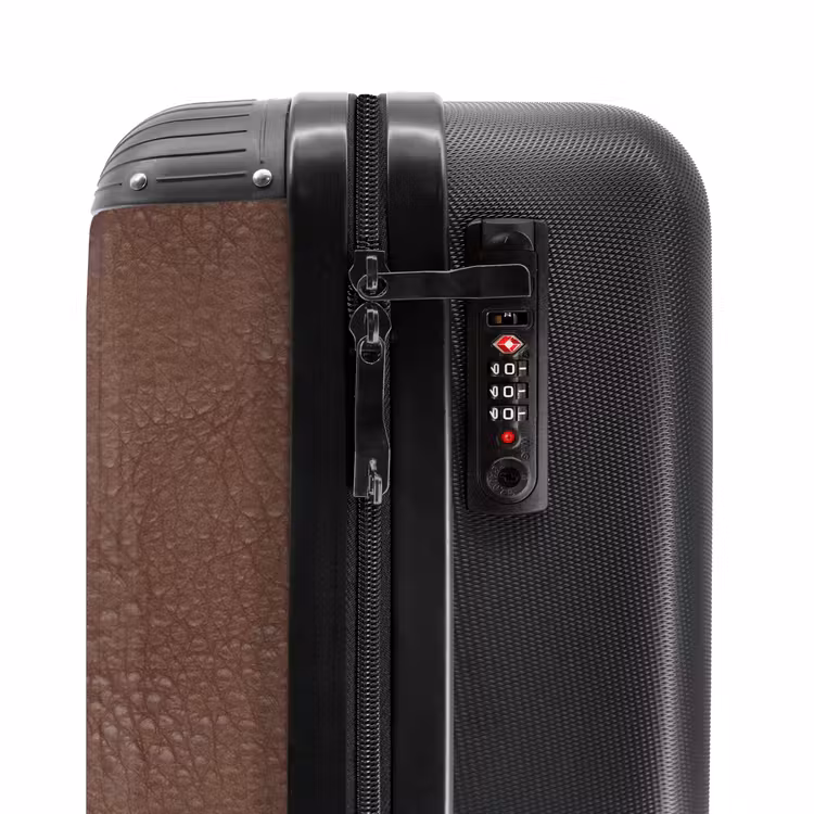 Suitcase - Leather look chestnut brown — 5