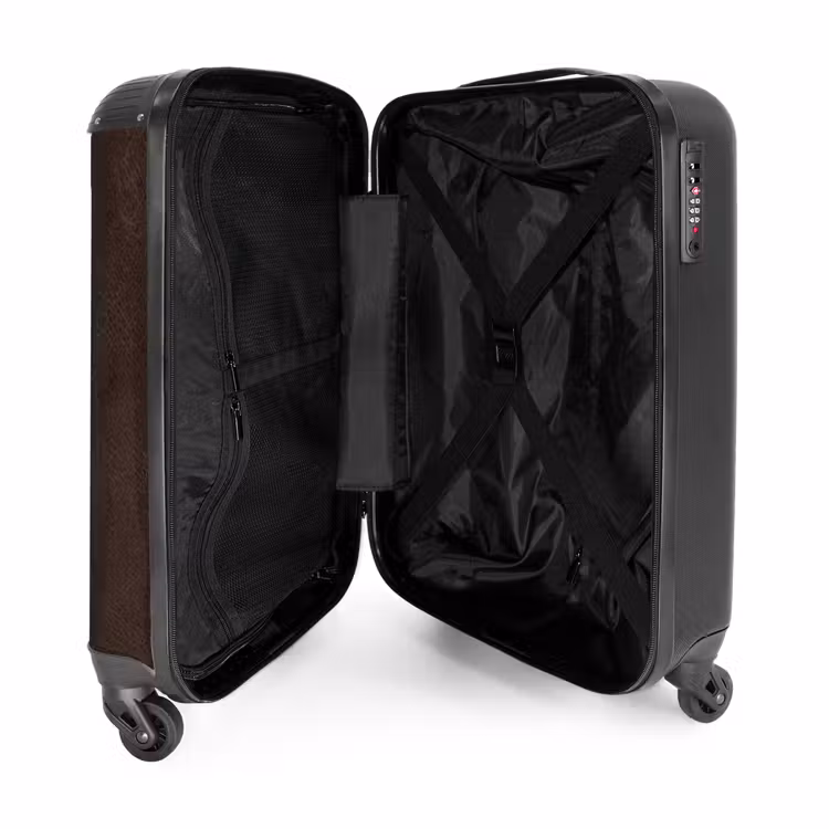 Suitcase - Leather look chocolate brown — 3