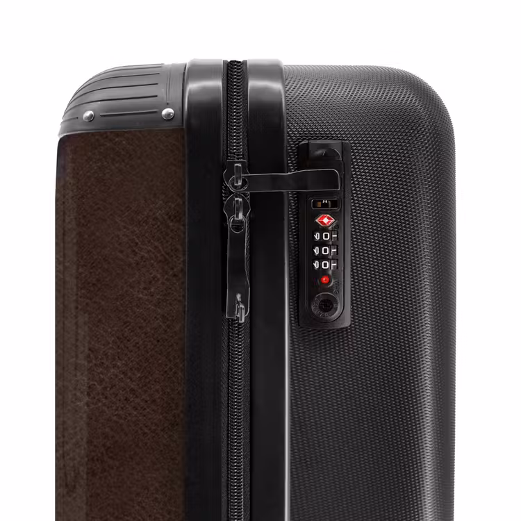 Suitcase - Leather look chocolate brown — 5