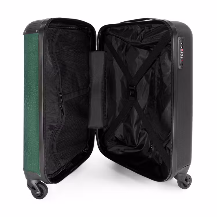 Suitcase - Leather look color green — 3