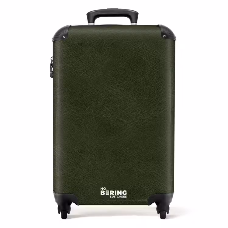 Suitcase - Leather look deep green — 1