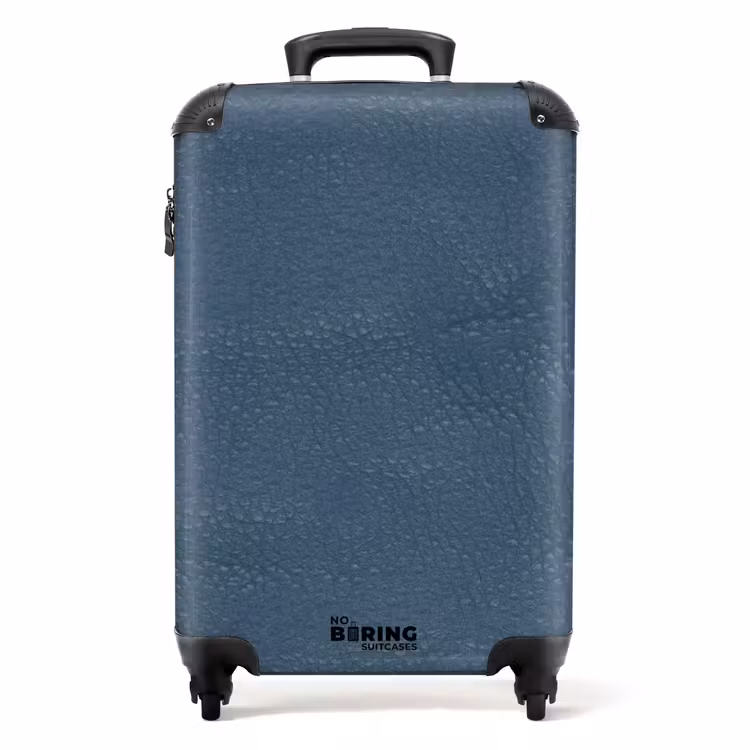 Suitcase - Leather look gray blue — 1