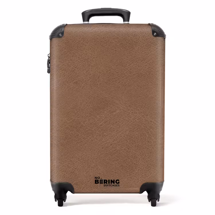 Suitcase - Leather look light brown — 1