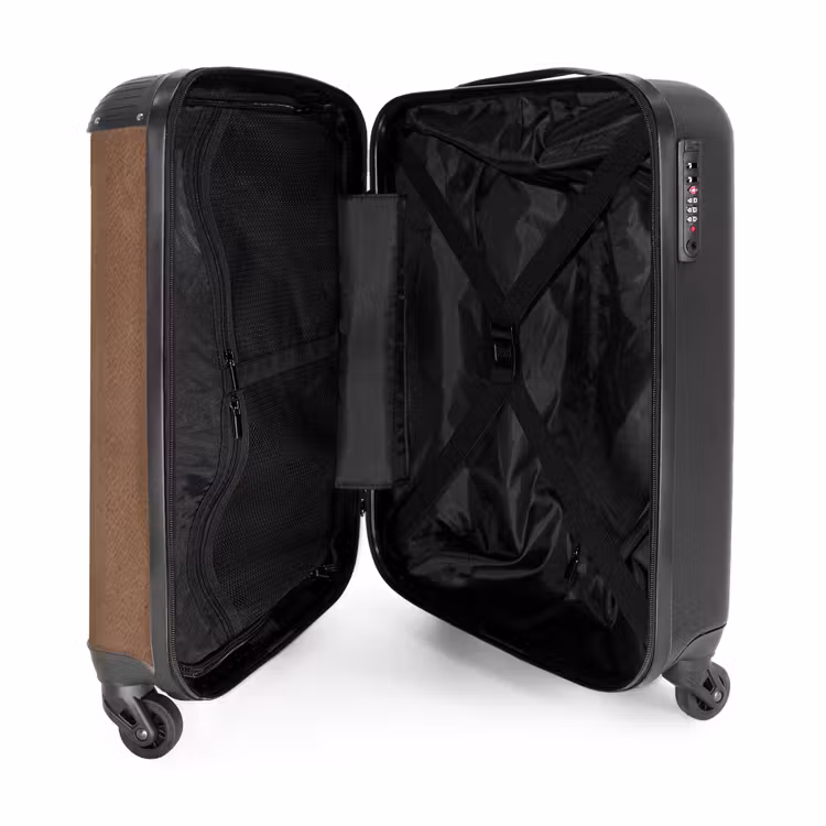 Suitcase - Leather look light brown — 3
