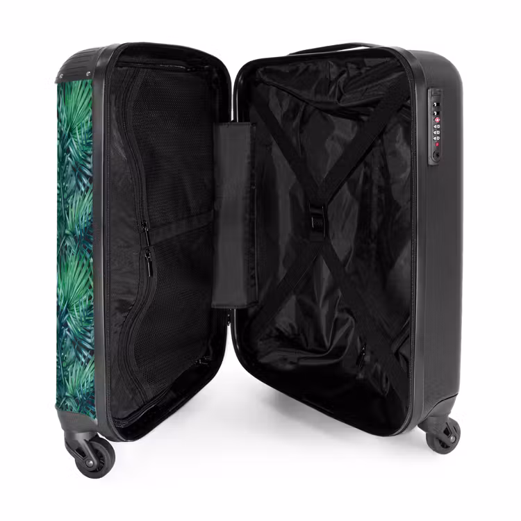 Suitcase - Palm leaves monstera pattern green — 3