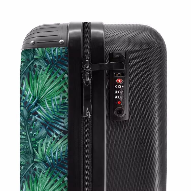 Suitcase - Palm leaves monstera pattern green — 5