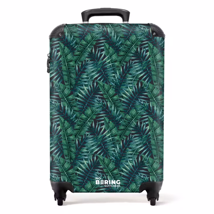 Suitcase - Palm leaves pattern green — 1