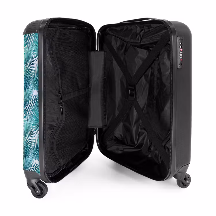 Suitcase - Palm leaves pattern light blue — 3