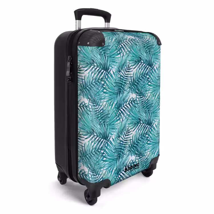 Suitcase - Palm leaves pattern light blue — 4