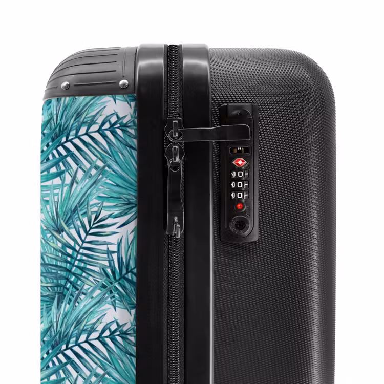 Suitcase - Palm leaves pattern light blue — 5