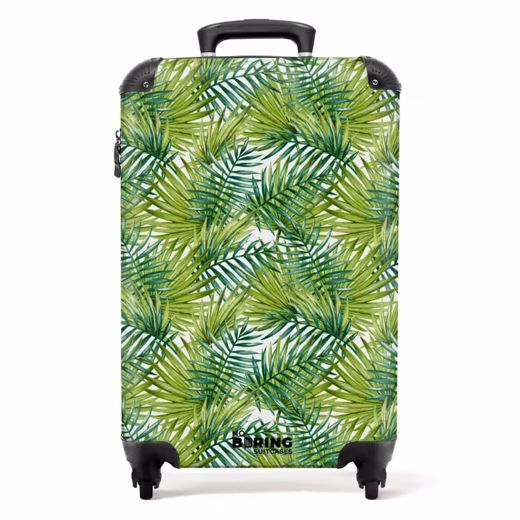 Suitcase - Palm leaves pattern light green — 1