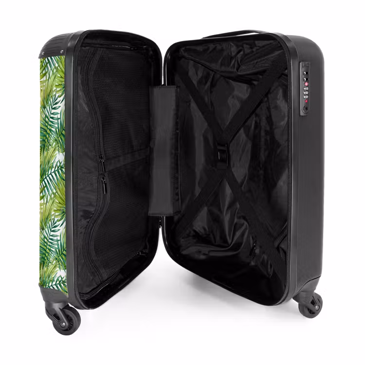 Suitcase - Palm leaves pattern light green — 3