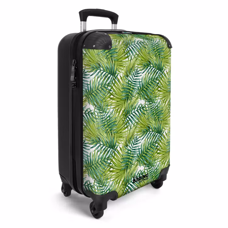 Suitcase - Palm leaves pattern light green — 4