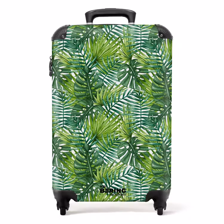 Suitcase - Palm various leaves pattern green — 1