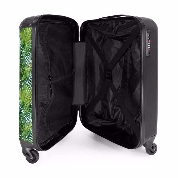 Suitcase - Palm various leaves pattern green — 3