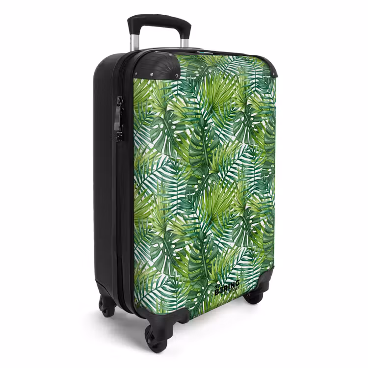 Suitcase - Palm various leaves pattern green — 4