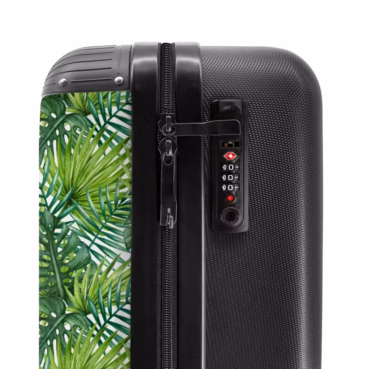 Suitcase - Palm various leaves pattern green — 5