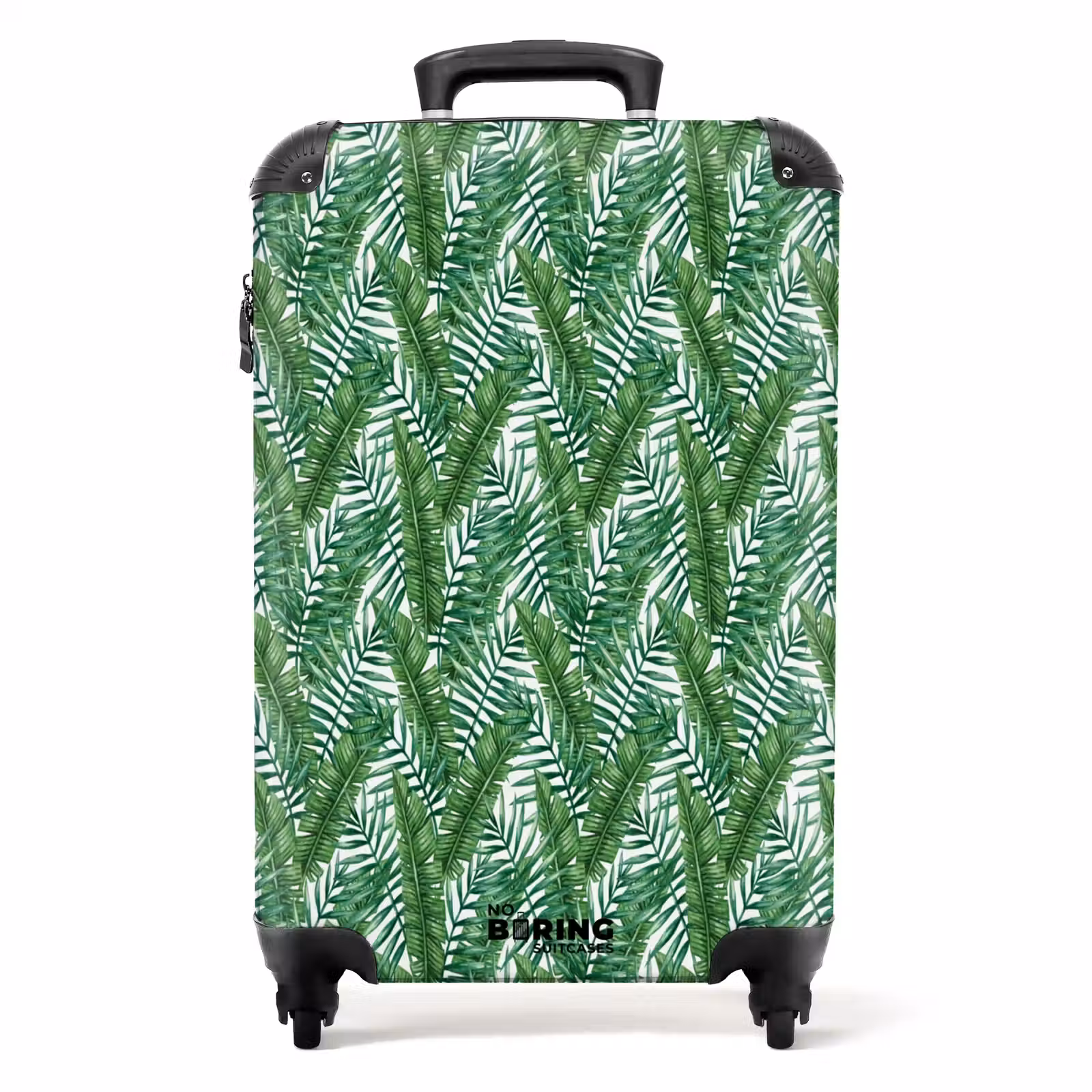 Suitcase - Palm long leaves pattern green — 1