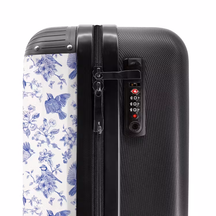 Suitcase - Classic bird and flower pattern blue and white — 6