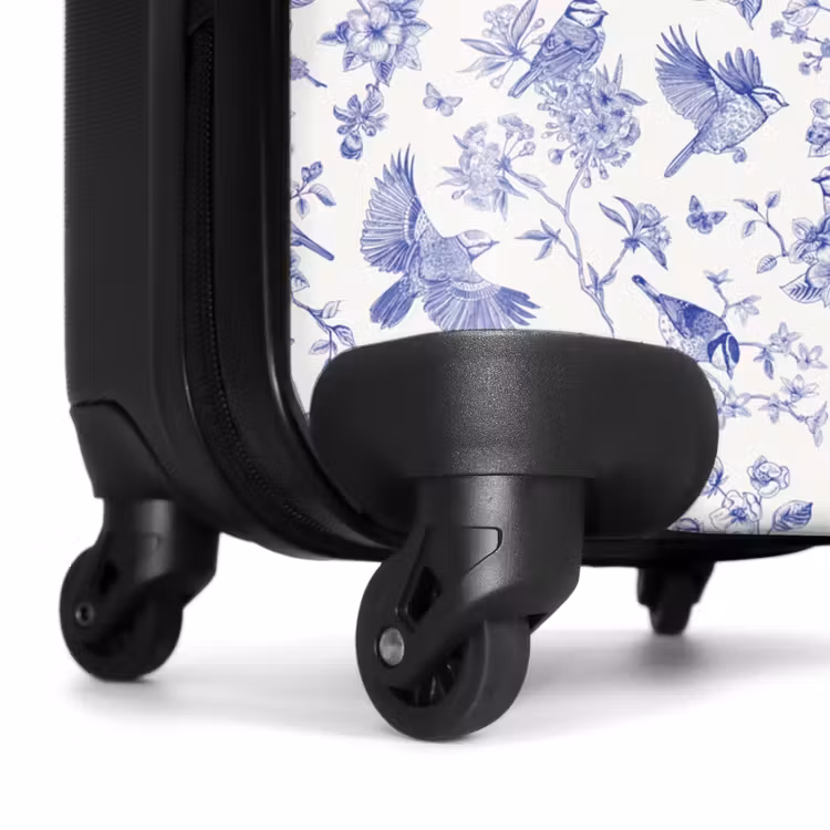 Suitcase - Classic bird and flower pattern blue and white — 7