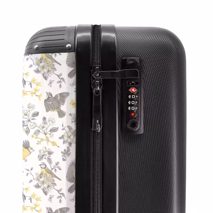 Suitcase - Classic bird and flower pattern yellow — 6