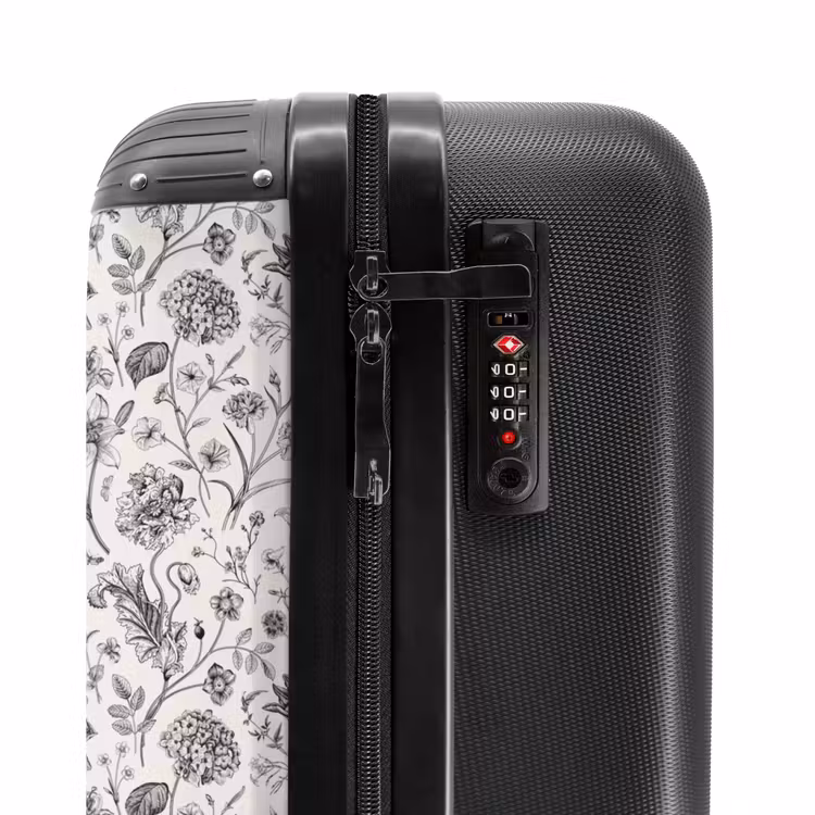 Suitcase - Classic floral pattern black and white — 6
