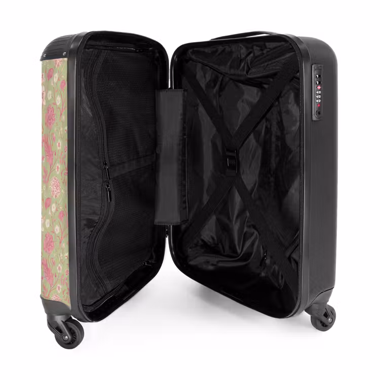 Suitcase - Classic floral pattern pink and green — 5