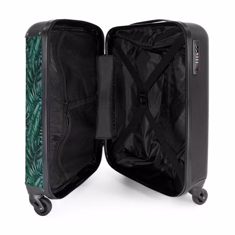 Suitcase - Palm leaves monstera dark pattern — 3