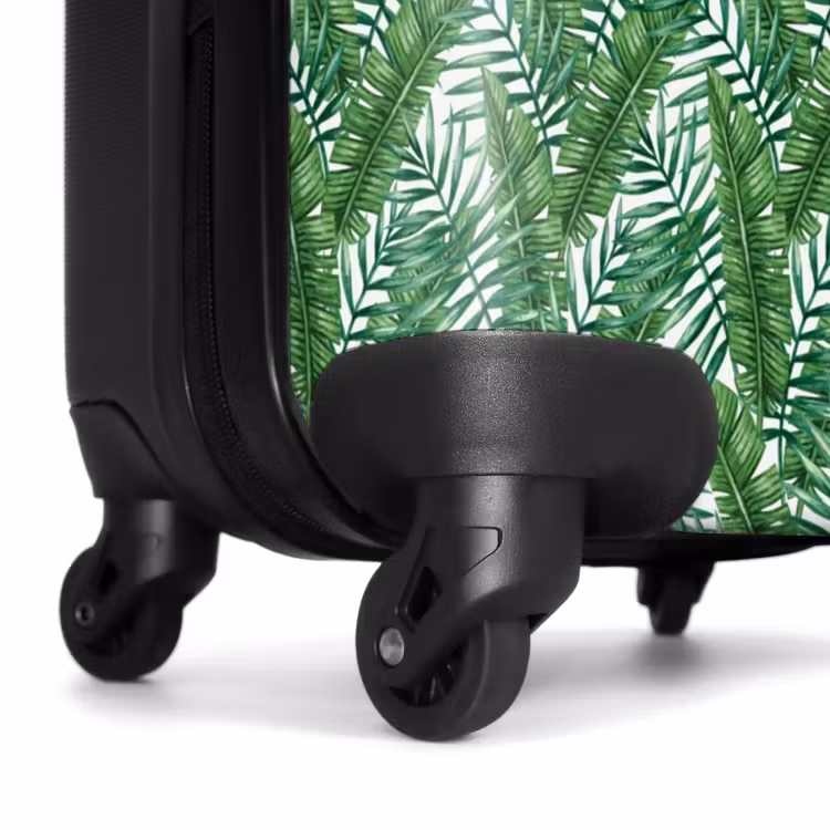 Suitcase - Palm long leaves pattern green — 6