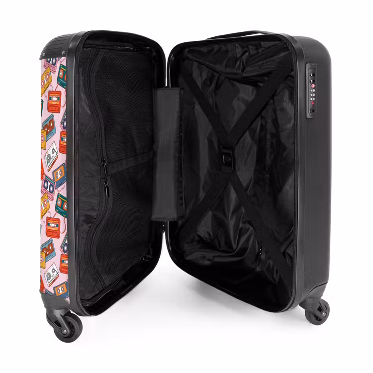 Suitcase - Retro disco cassettes pattern colorful — 3