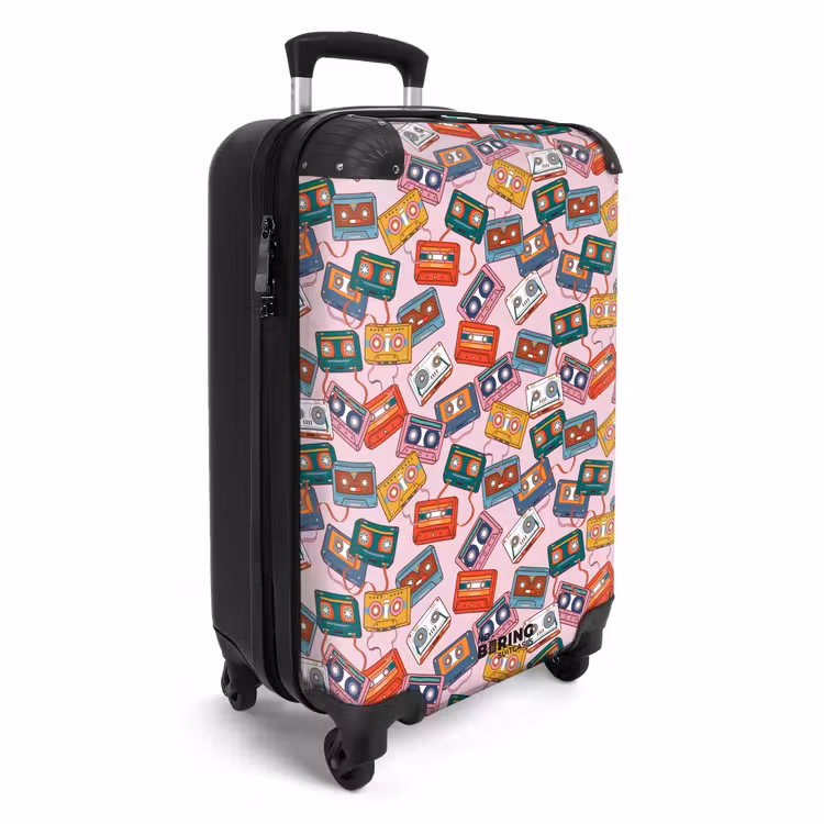 Suitcase - Retro disco cassettes pattern colorful — 4